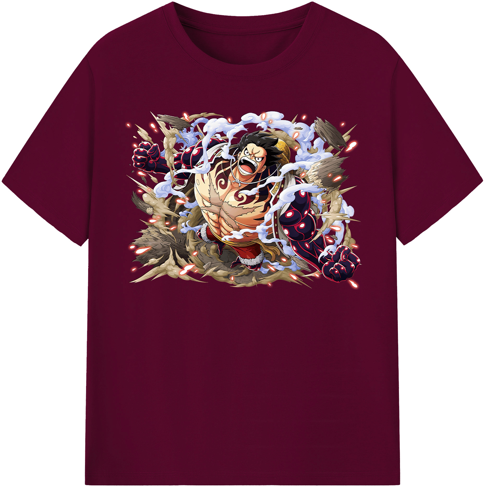 ワンピース モンキー・D・ルフィ ONE PIECE Monkey D. Luffy レディースカジュアルプリントTシャツ（綿100％）